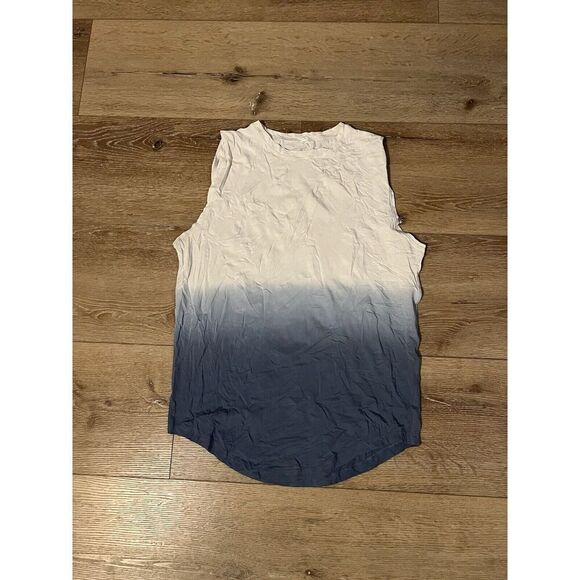 Lululemon Womens White Blue Sleeveless Athletic Workout Tank Top - Picture 1 of 2